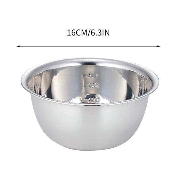 Shldybc Stainless Steel Mixing Bowls Light Luxury Thickened Multi-functional Large Mixing Bowl Stainless Steel Basin Set for kitchen Dining Room 6.3Inch