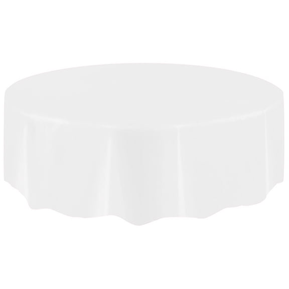 FAMTKT Table Cloth Large Plastic Circular Table Cover Cloth Wipe Clean Party Tablecloth Covers, Party Supplies