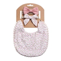 FAMTKT Toddler Baby Bandana Drool Bibs for Boys Girls Newborn, Baby Plaid Print Linen Cotton Double Sided Saliva Headband Set