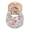 thumbnail image 1 of kladzum Toddler Baby Bandana Drool Bibs for Boys Girls Newborn, Baby Plaid Print Linen Cotton Double Sided Saliva Headband Set, 1 of 1