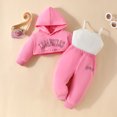 thumbnail image 1 of FAMTKT Toddler Baby Boy Casual Outfits Set Long Sleeve Hooded Pullover Letter Printed Sweatshirt + Pants 2Pcs Outfits Set, 1 of 9