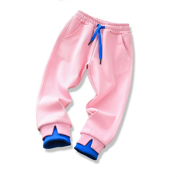 Shldybc Toddler Baby Boys Girls Active Jogger Sweatpants Unisex Candy Color Solid Color Leggings Casual Kids Sports Pants Pink 8 9 Years