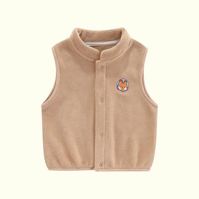 Shldybc Toddler Baby Boys Girls Fleece Vest Kid Solid Color Plush
