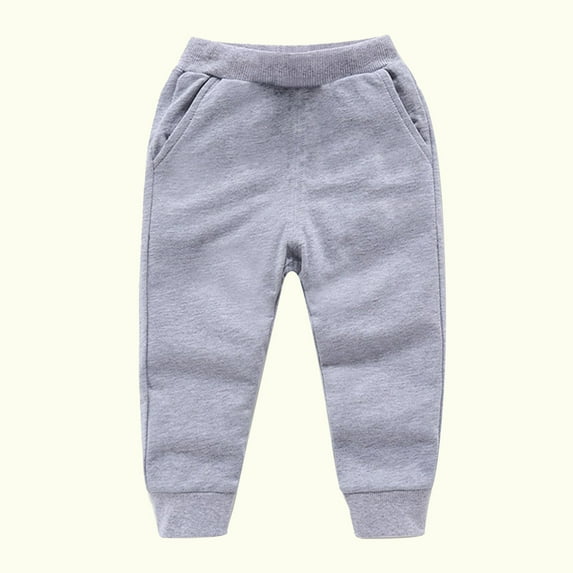Shldybc Toddler Baby Boys Girls Sweatpants Candy Color Solid Color Leggings Casual Kids Sport Joggers Casual Active Athletic Pants( Gray, 8-9 Years )