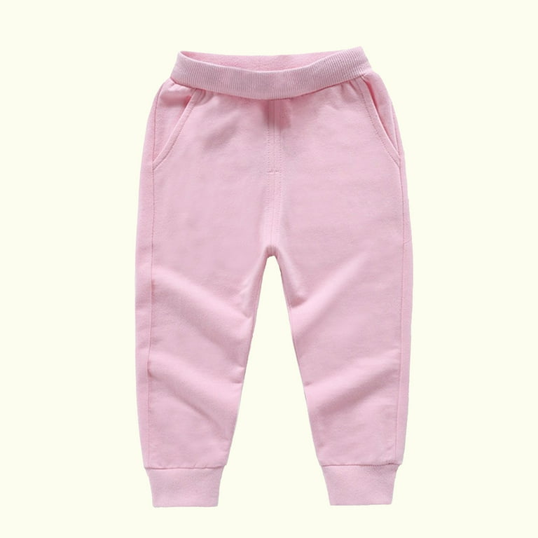 Shldybc Toddler Baby Boys Girls Sweatpants Candy Color Solid Color Leggings Casual Kids Sport Joggers Casual Active Athletic Pants Pink 3 4 Years