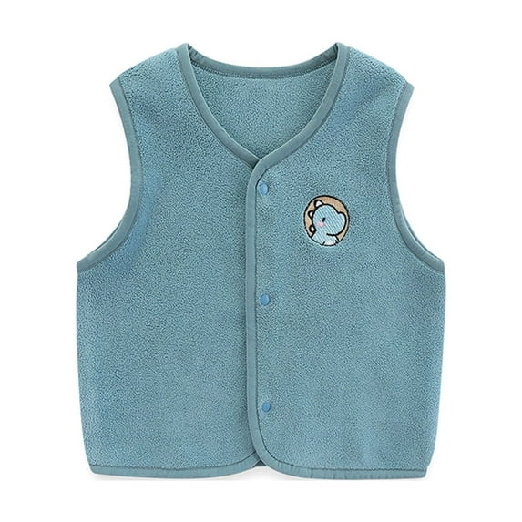 Shldybc Toddler Baby Boys Girls Winter Vest Fleece Zip up Cute Soft Waistcoat Fall Winter Clothes Solid Color Plush Cute Casual Outerwear Jackets( Mint Green, 2-3 Years )