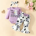 thumbnail image 1 of FAMTKT Toddler Baby Girl Long Sleeve Romper Pullover Tops+Flared Legging Pants+Hairband 3pcs Clothes Set, 1 of 9