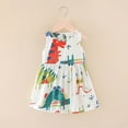 thumbnail image 1 of Shldybc Toddler Baby Girls Dress Casual Sleeveless Graphic Print Princess Sundress Summer Clothes Outfits, Summer Savings Clearance( 4-5 Years, Green ), 1 of 3