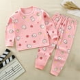 thumbnail image 1 of Up to 50% off Shldybc Toddler Baby Kids Winter Pajama Set Boys Girls Solid Color Rabbit Print Long Sleeve Sweatshirt Top Pants Home Wear Clothes Suit, 1 of 3
