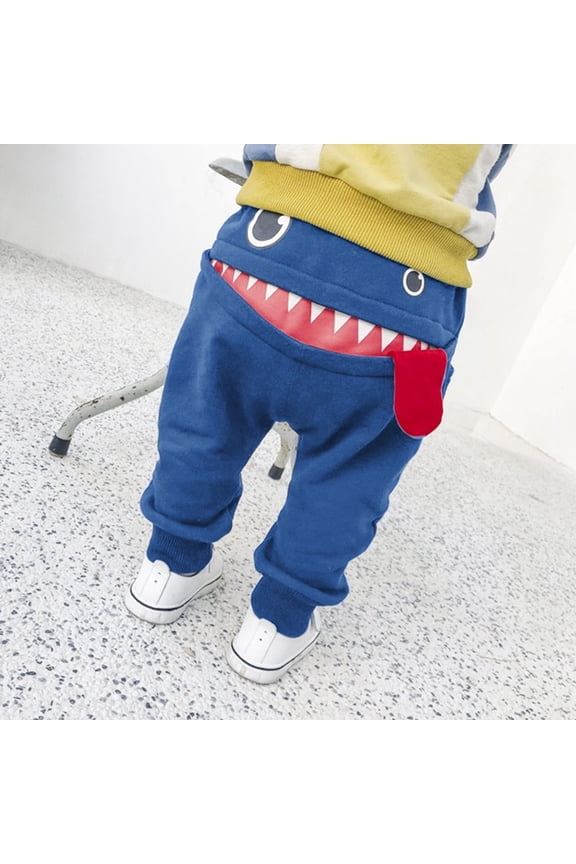 Shldybc Toddler Boys Girls Cartoon Pants Tongue Trousers Cute Sweatpants Cotton Harem Trousers Kids Baby Spring Autumn Pants Boys Casual Pants