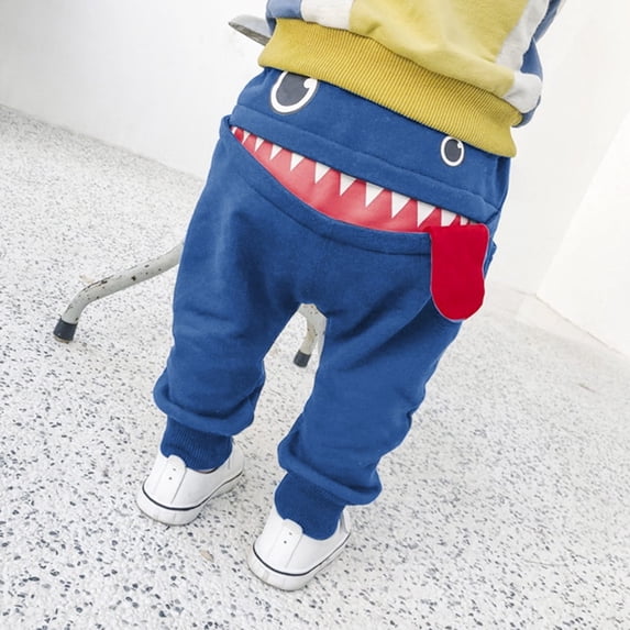Shldybc Toddler Boys Girls Cartoon Pants Tongue Trousers Cute Sweatpants Cotton Harem Trousers Kids Baby Spring Autumn Pants Boys Casual Pants