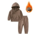 thumbnail image 1 of Shldybc Toddler Boys Girls Sweatsuit Hooded Pullover Tracksuit Jogging Pants Set 2 Pieces Warm Matching Pjs Sleepwear Set Tops+Pants Outfits Sleepwear, Baby Boys Casual Outfit Sets on Clearance, 1 of 8