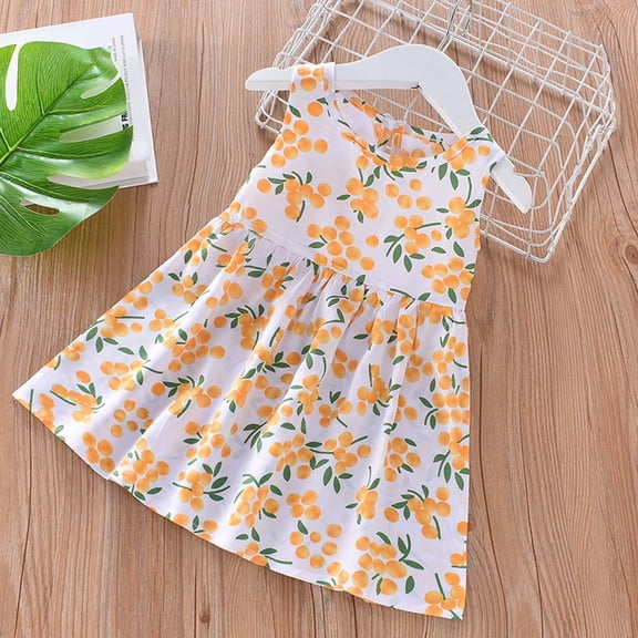 Shldybc Toddler Girl Dress Bohemia Sleeveless Tank Dress Sunflower Floral Princess Toddler Girl Clothes