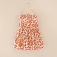 thumbnail image 1 of Shldybc Toddler Girls Summer Dresses Floral Sleeveless Sundress Casual A-Line Playwear Dress Girls Wedding Party Dresses, Summer Savings Clearance( 6-7 Years, Orange ), 1 of 3