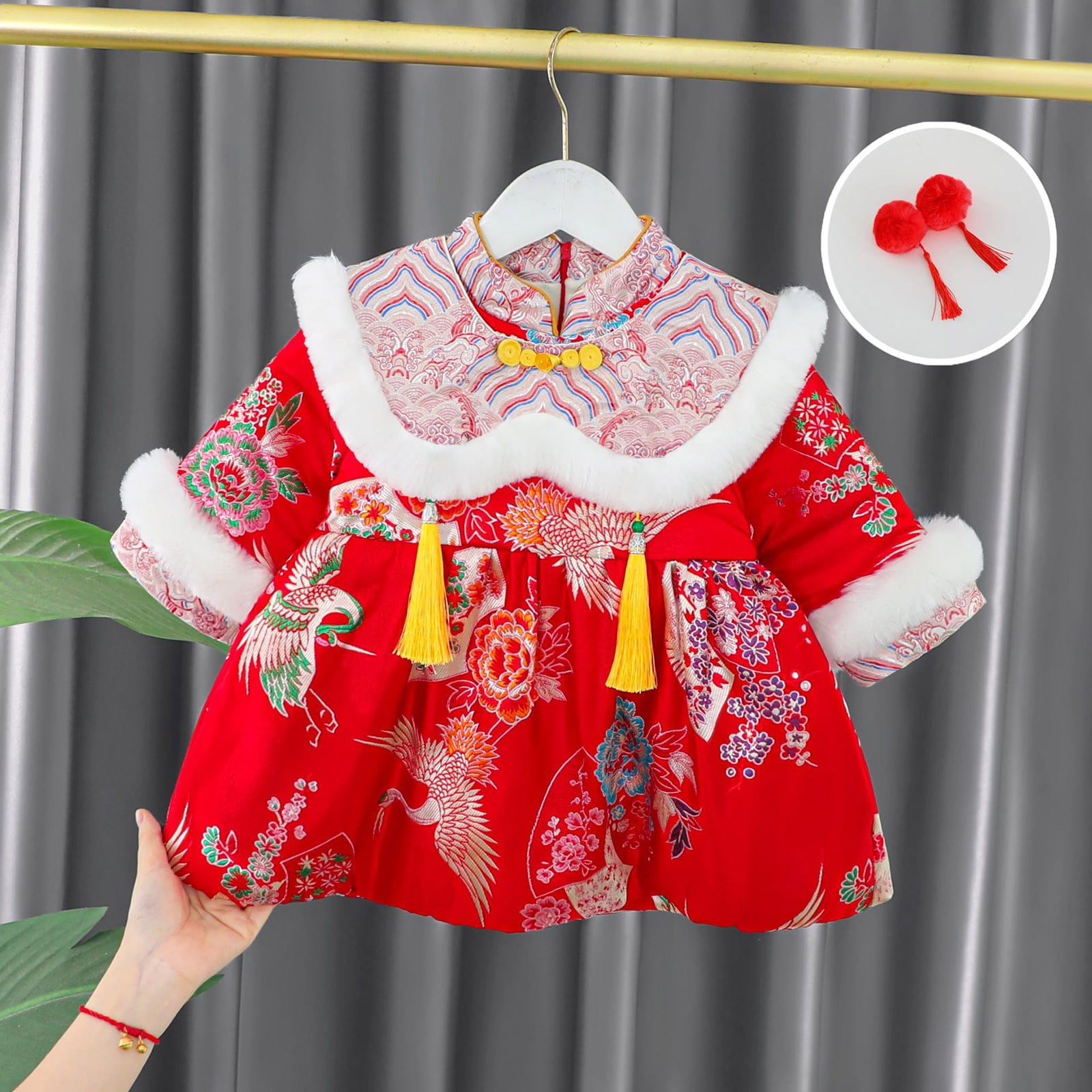 Shldybc Toddler Kids Girls Cute Warm Embroidery New Year Long Sleeved Hanfu Traditional  Chinese Clothing Dress Skirt Set on Clearance - Walmart Business Supplies, image size:1600x1600