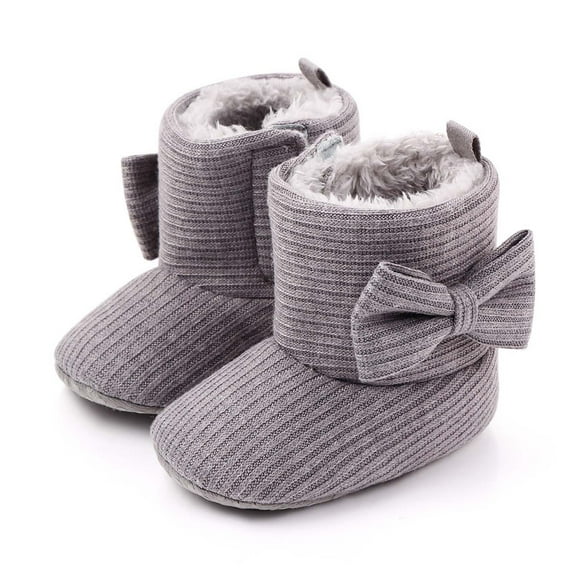 FAMTKT Toddler Snow Boots for Girls Boys Winter Warm Kids Bow and Thicken Velvet Winter Boots Outdoor Shoes