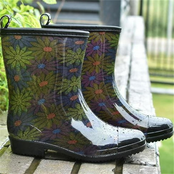 FAMTKT Water Proof Womens Rain Boots, Lightweight Rubber Fashion Wellies In Gardening, Warm and Comfortable Wide Calf Rain Boots In Outdoor