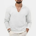 thumbnail image 1 of Shldybc White Mens V Neck Sweater Cable Knit Chunky Fashion Thermal Pullover Tennis Sweaters for Casual Or Dressy Wear - Fall/Winter Clearance, 1 of 6