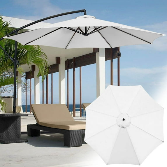 Shldybc White Sun Shades Outdoor Patio Umbrella, Rainproof