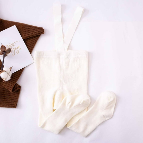 FAMTKT Winter Baby Boys Girls Warm High Waist Protective Belly Strap Leggings Pantyhose, Tights for Girls( 12-24 Months, White )