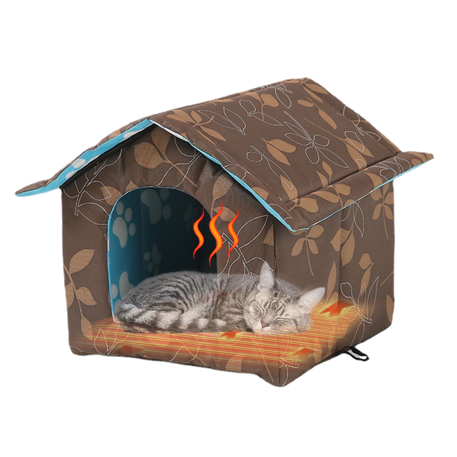 Shldybc Winter House With Self Warming Pad-Outdoor Indoor Weather-proof Heat Insulated Shelter Enclosure for Cats Dogs Rabbits- Portable Water-proof Tent for Feral