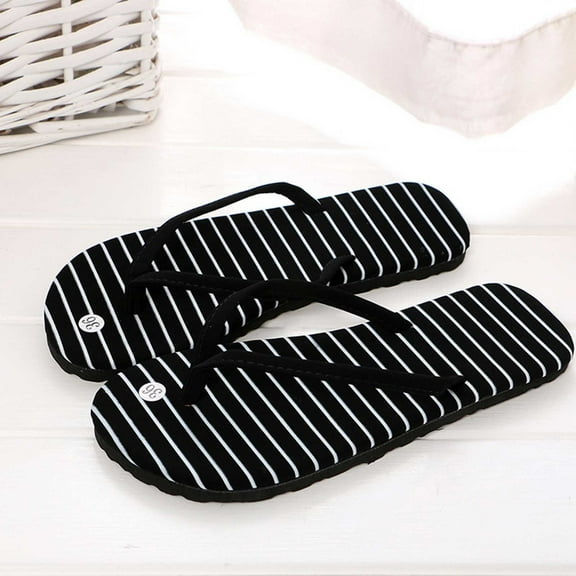FAMTKT Women Beach Summer Casual Flip Flop Sandals Flat Arch Support Thong Sandals Non-Slip Bathroom Shower Shoes