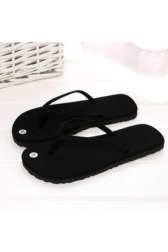 FAMTKT Women Beach Summer Casual Flip Flop Sandals Flat Arch Support Thong Sandals Non-Slip Bathroom Shower Shoes