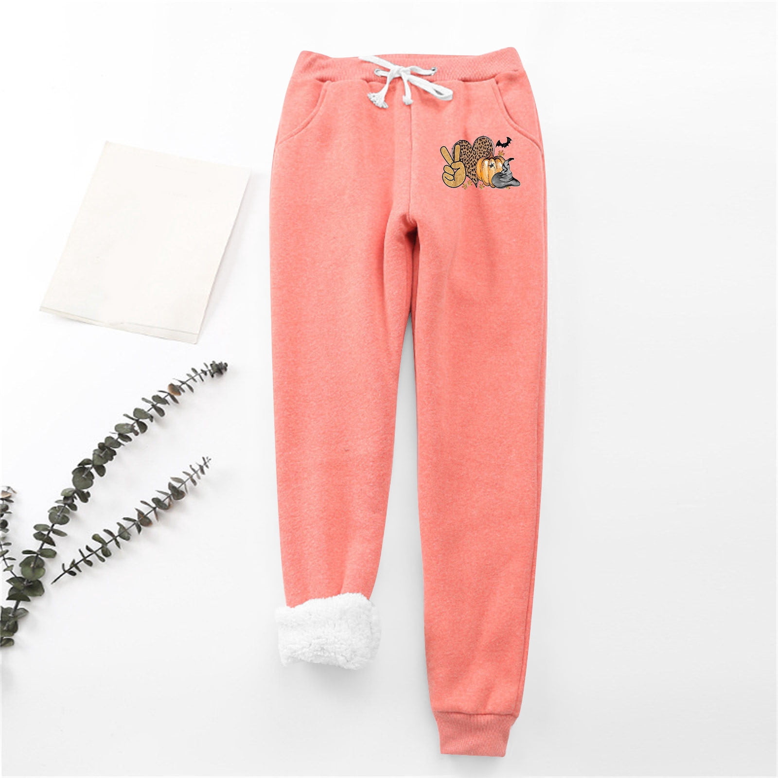 Shldybc Women Halloween Print Bottom Sweatpants Elastic Waist Joggers