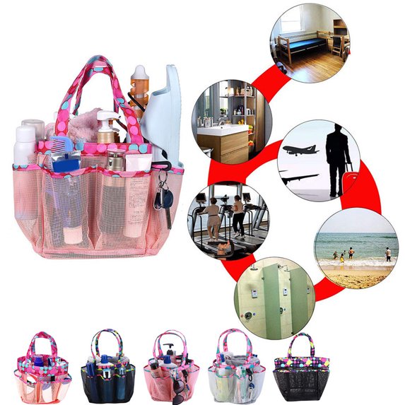 Shldybc Women Handbag Bathroom Storage Basket Mesh Tote Bag Bath Bag Washing Bag, Summer Savings Clearance