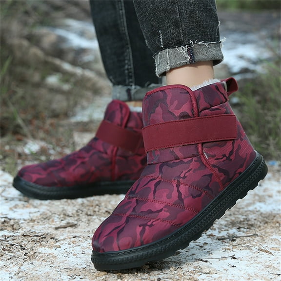 kladzum Women Snow Boots Winter Shoes with Plus Velvet Warm Slip On Boots for Women Waterproof Booties Comfortable Outdoor Anti Slip Shoes