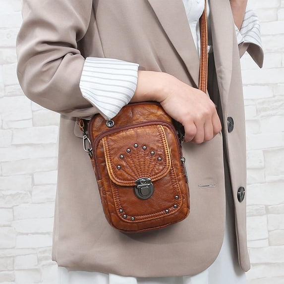 Shldybc Women Soft Leather Shoulder Handbag Multi Pocket Crossbody Bag Ladies Purses Fashion Tote Top Handle Satchel, Summer Savings Clearance