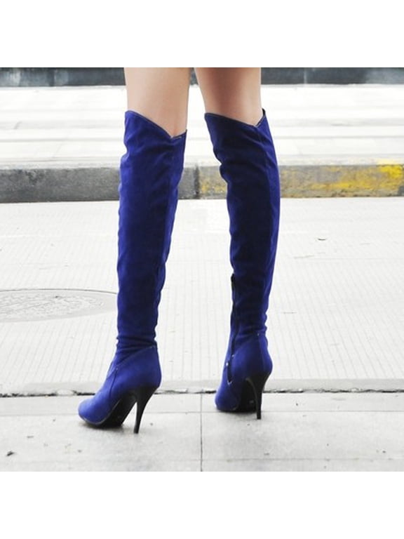 Women Thin High Heel Over Knee Fashion Snow Long Boot Warm Winter Shoes, Women's High-Heels Knee High Boots