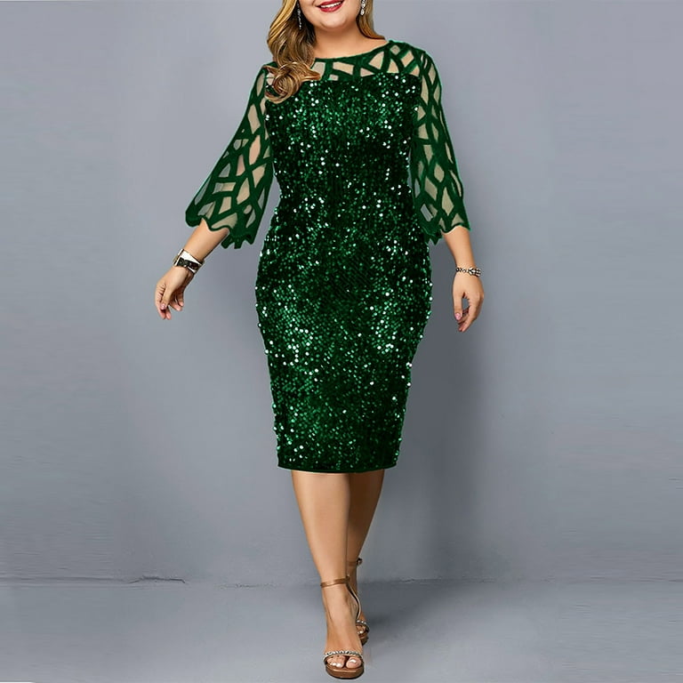 Glitter dress hot sale knee length