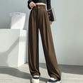 thumbnail image 1 of FAMTKT Women's Loose Fit High Waisted Wide Leg Pants Straight Long Trousers Suit Pants Casual Pants, 1 of 7
