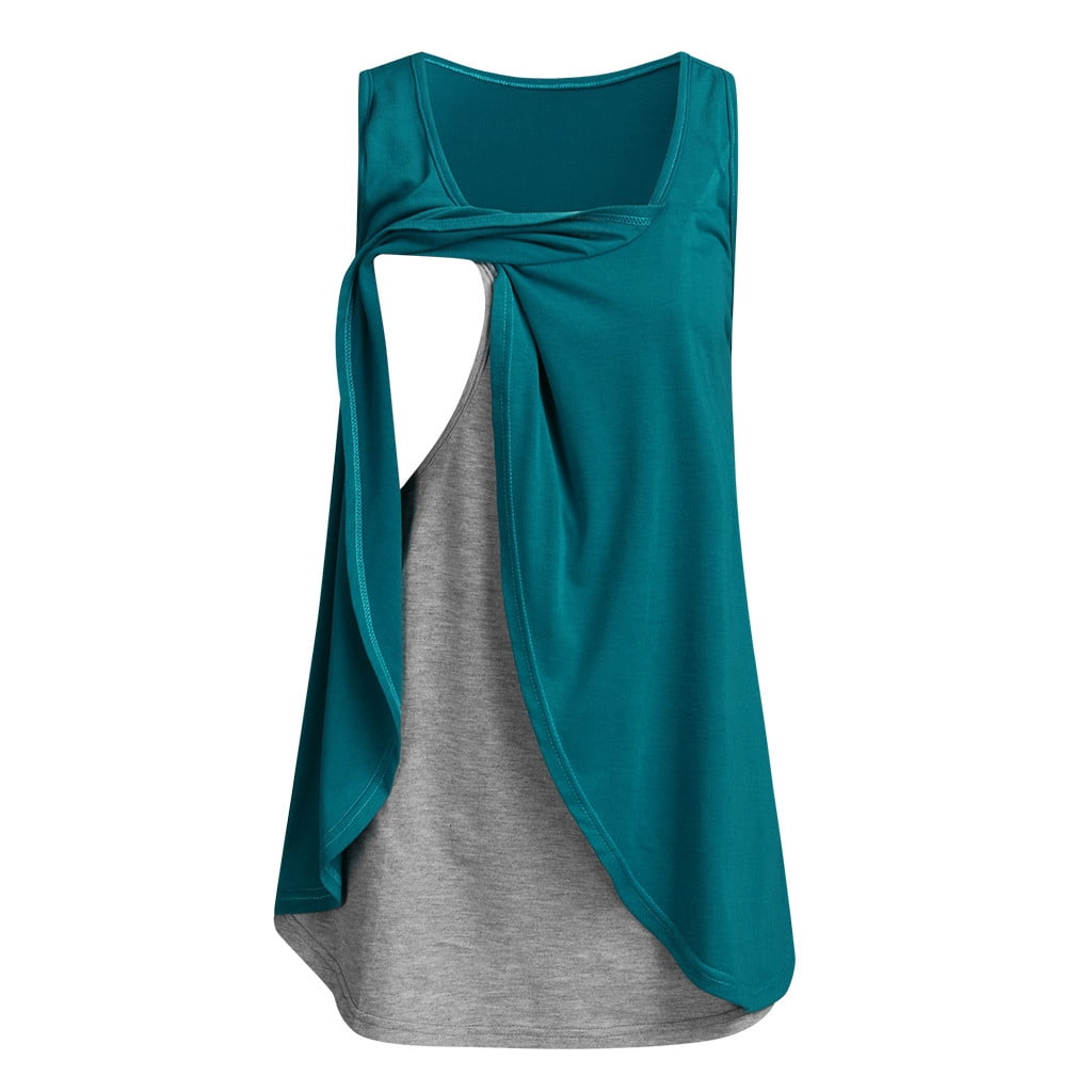 Shldybc Women's Maternity Nursing Tank Tops Sleeveless Breastfeeding