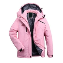 Shldybc Women's Mountain Water Windproof Ski Jacket Windproof Rain Jacket Winter Warm Hooded Coat-Pinks - Fall/Winter Clearance