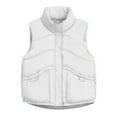 thumbnail image 1 of Shldybc Women's Padded Vests High Stand Collar Lightweight Zip Crop Puffer Gilet Warm Outerwear Lightweight Fall Winter Coat Jacket-White - Fall/Winter Clearance, 1 of 2