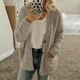 thumbnail image 1 of kladzum Women's Plus Size Plush Cardigan Sweaters Casual Oversized Open Front Long Cardigans Button Up Outerwear, 1 of 9