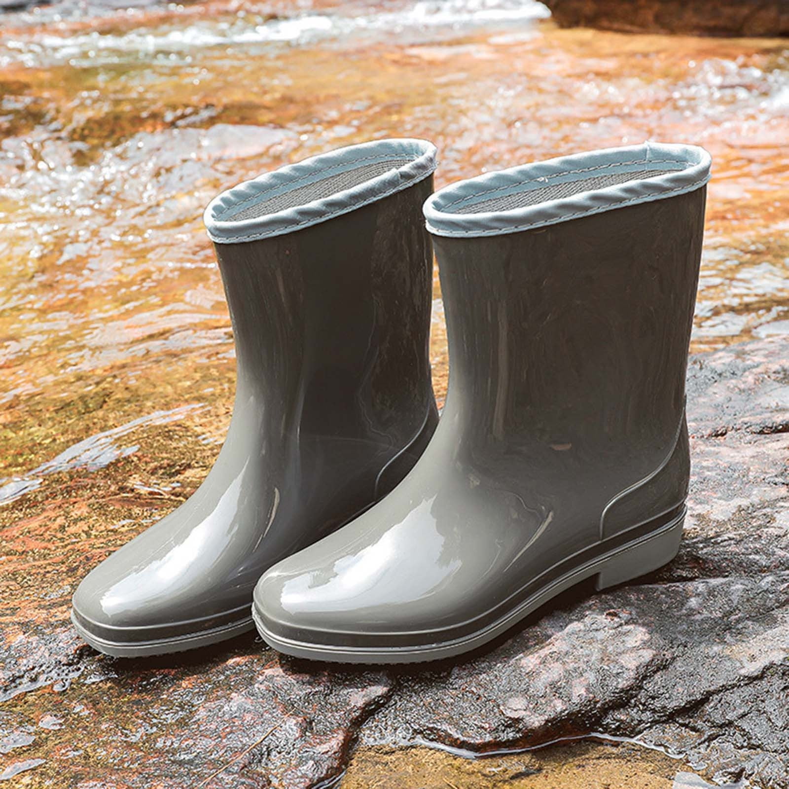 Shldybc Rain Boots Women, Waterproof Fishing Deck Boots, Anti-Slip