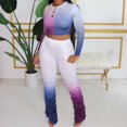 thumbnail image 1 of FAMTKT Women's Tie Dye Sports Tracksuit 2 Piece Outfits, Casual Long Sleeve Pullover Shirts and Pants Set Sweatsuits, 1 of 3