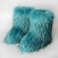 thumbnail image 1 of FAMTKT Women's Winter Faux Fur Boots Round Toe Warm Fuzzy Furry Snow Boots Imitation Plus Cashmere Snow Shoes, 1 of 7