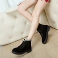 thumbnail image 1 of Shldybc Womens Lace Up Snow Boots, Fashion Round Toe Plushes Warm Flat Shoes Comfortable Ankle Platforms Short Boots, 1 of 7
