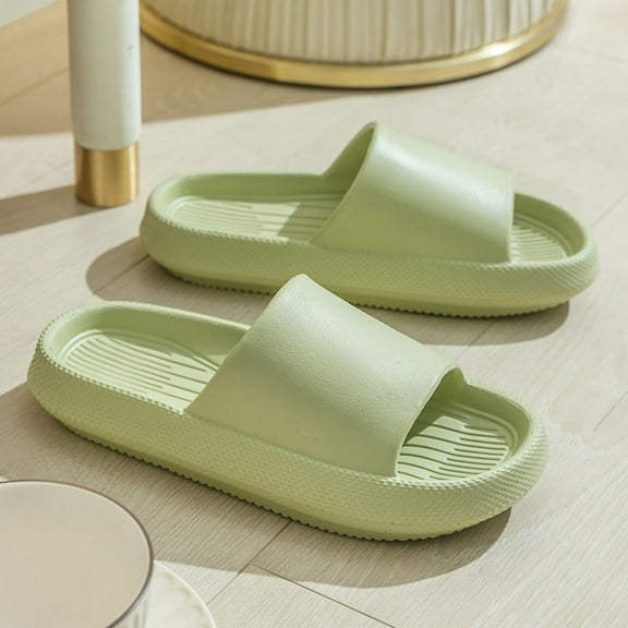 FAMTKT Womens Mens Solid Color Slippers Super Soft Breathable Anti-Slip Bedroom Home Slippers, Summer Slippers Casual Beach Shoes
