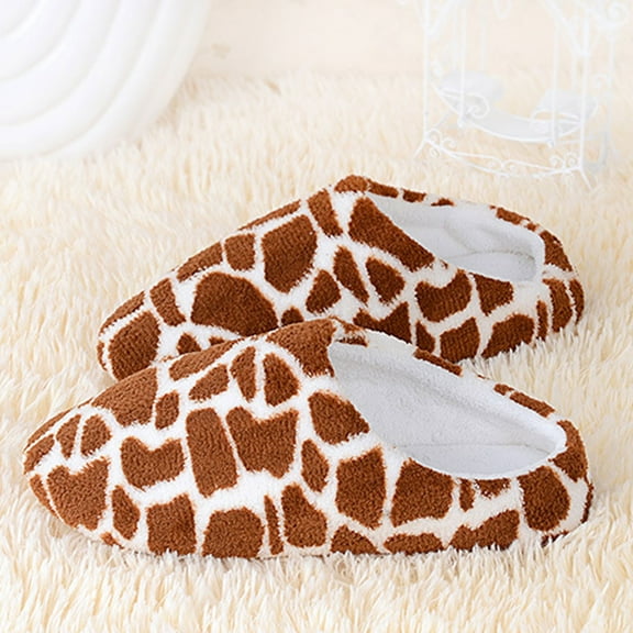Shldybc Womens Plush Warm Slippers,Cartoon Home Shoes,Autumn and Winter Indoor Cotton Slipper, Women's Cotton Slippers, Warm Soft-Soled Slippers