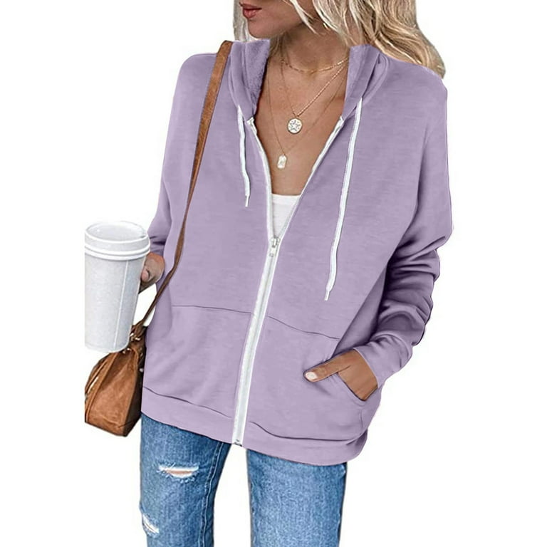 Ladies zip best sale front hoodies