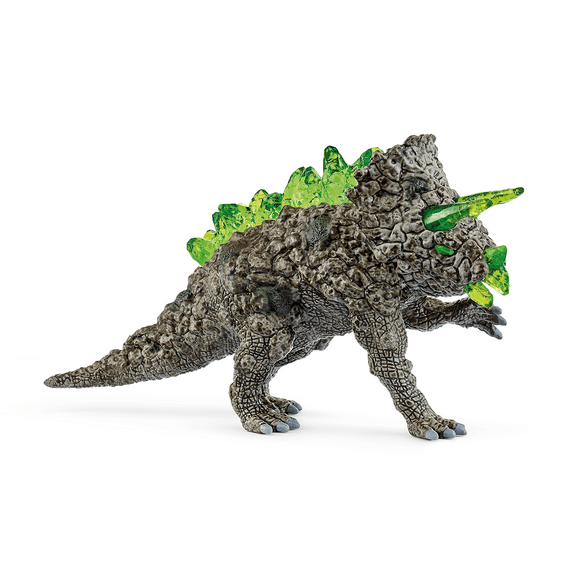 Schleich Eldrador Creatures 7 Stone Triceratops Toy with Crystal Battle Horns
