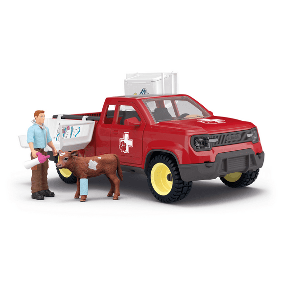 Schleich Farm World - 29PC Veterinarian, Truck & Cow Figurine with Accessories Playset - Farm Animal Toys - Vet Animal Hospital Play Set for Toddlers and Kids Ages 3+ | 42727