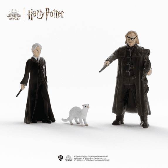 Schleich Harry Potter - Mad-Eye Moody, Draco Malfoy & Ferret Figurines - Collectable Wizarding World Toys for Kids Ages 6+ | 14907