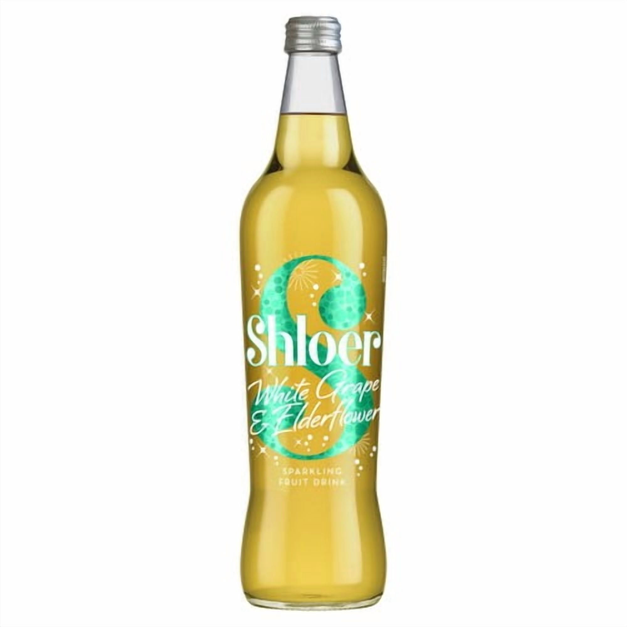 Shloer White Grape & Elderflower Sparkling Juice Drink 750ml, British Import (Pack of 2)