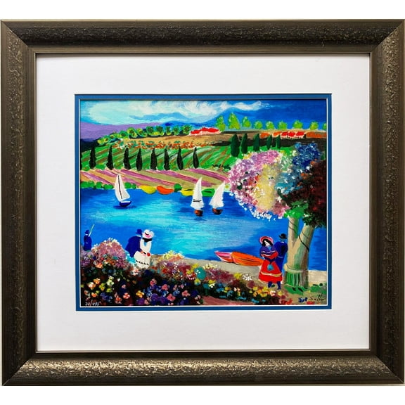 Shlomo Alter "Spring Day" Hand Signed & # Serigraph Framed Primitive Art Generic